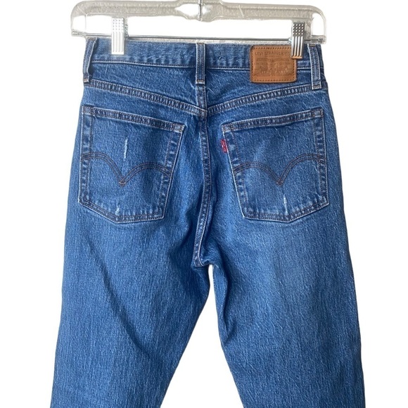 Levi's Premium Wedgie Icon High Rise Distressed button Fly Jeans Size 25 - Picture 9 of 13